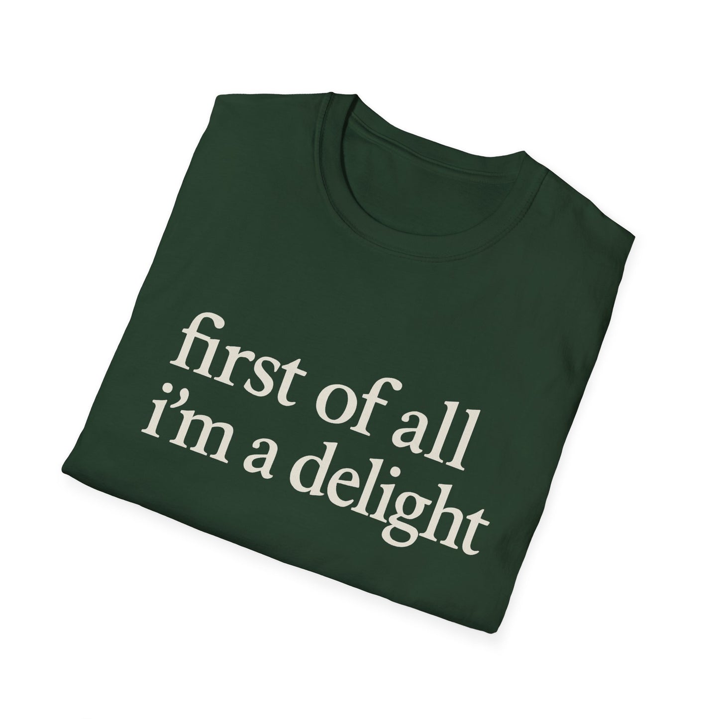 Camiseta "Primero que nada soy un deleite", camiseta con cita divertida para mujer, camiseta con frase atrevida, regalo gráfico ingenioso para la mejor amiga