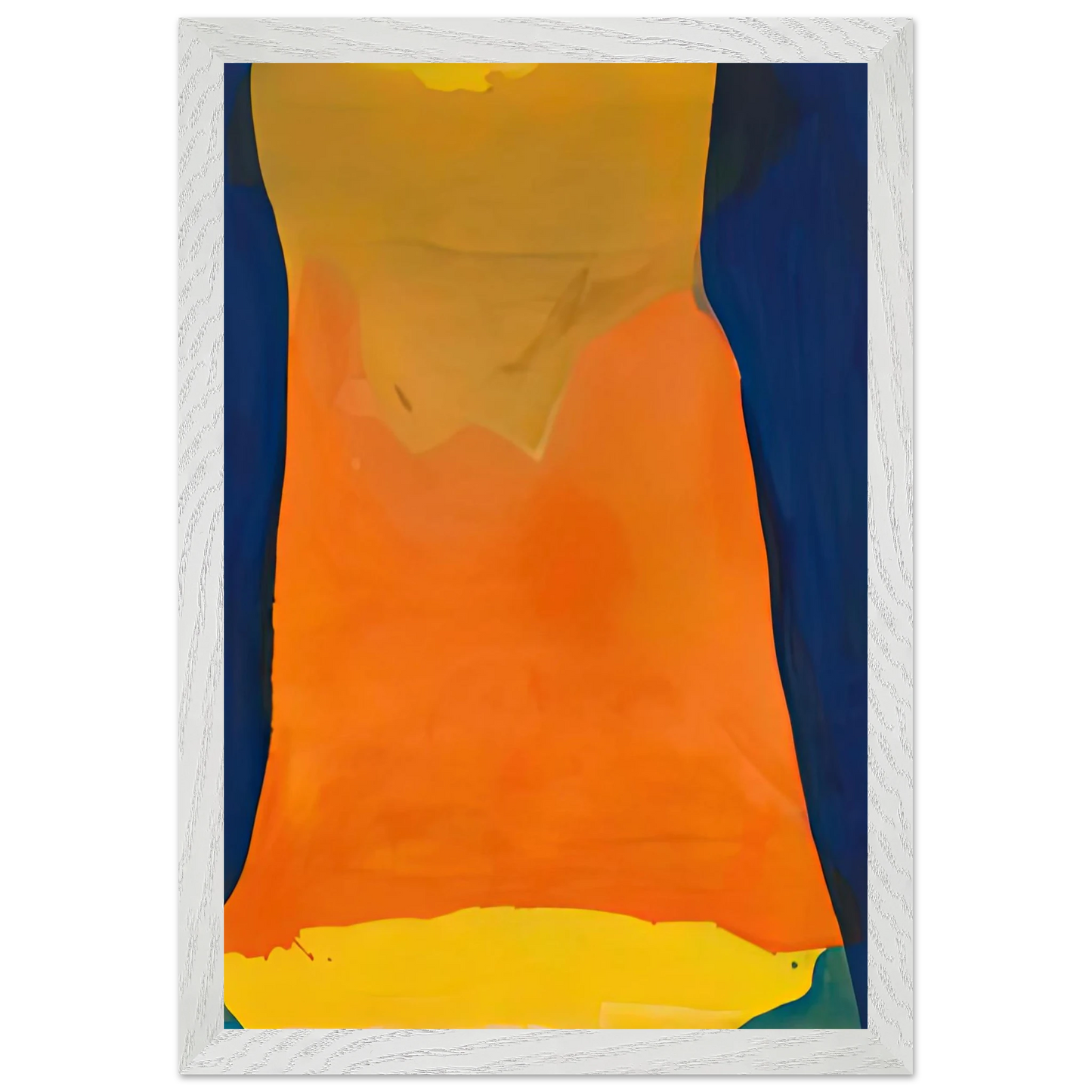 Helen Frankenthaler - Orange Mood, 1963-64- Wall Art - 21x29.7 cm / 8x12" - Premium Wooden Framed Poster With Fine Art Paper-canvas - Black frame
