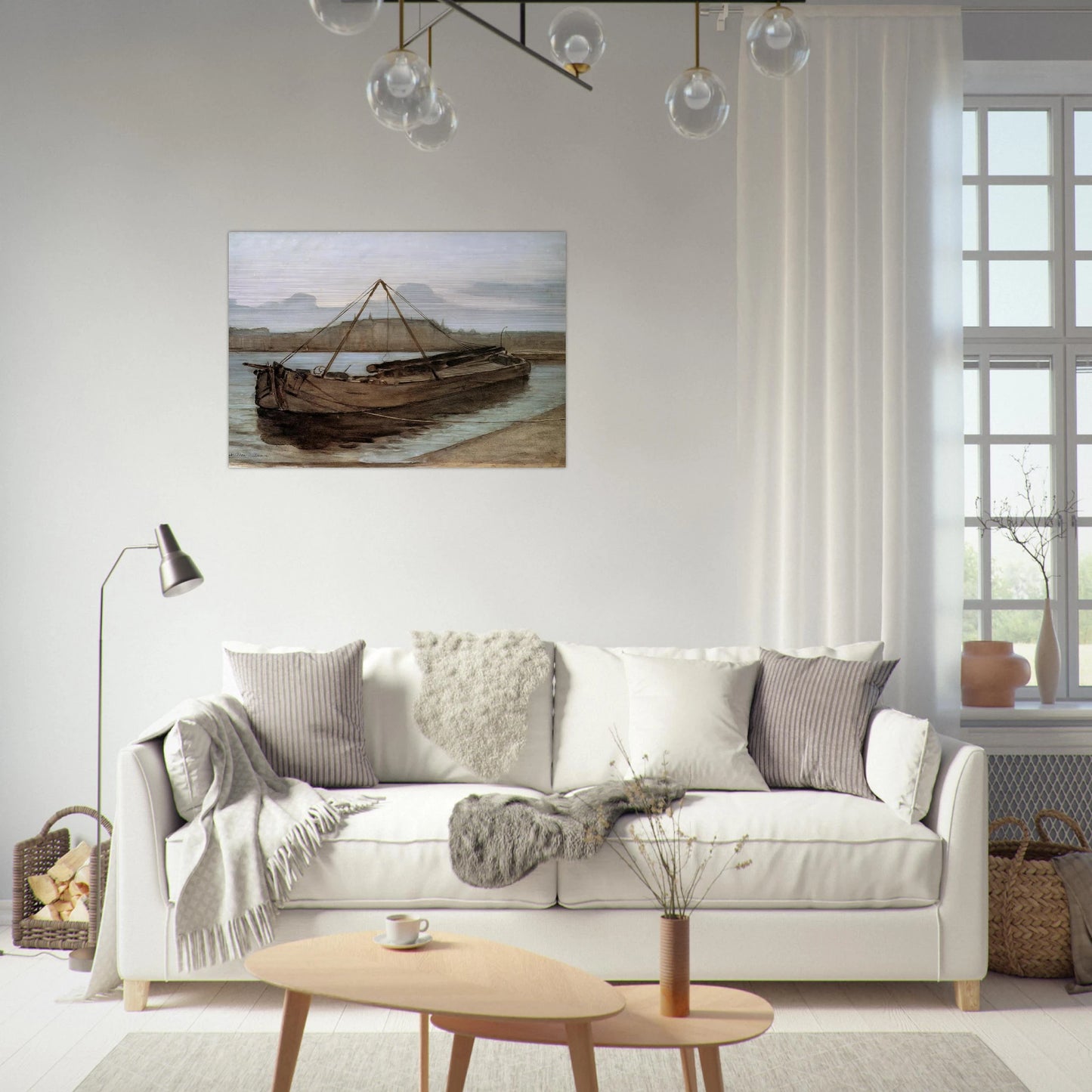Evening at Weesperzijde Sun - Piet Mondrian Brushed Aluminum Print - 70x100 cm / 28x40 inches | Piet Mondrian Aluminum Print | Piet Mondrian Prints