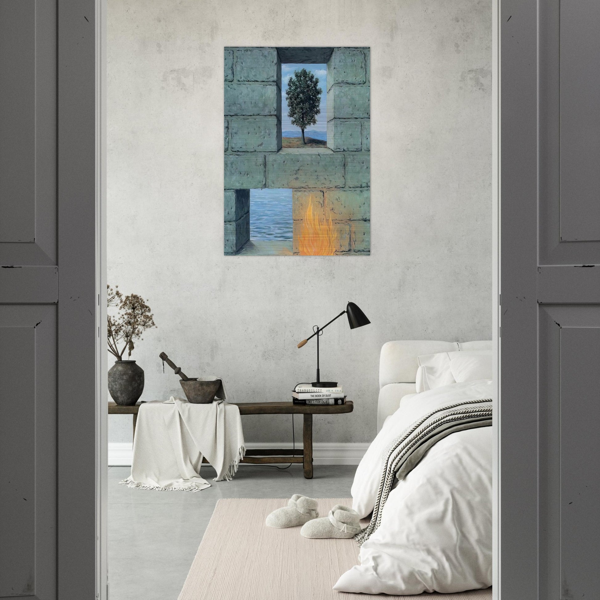 MENTAL COMPLACENCY 1950 - Rene Magritte Brushed Aluminum Print - 70x100 cm / 28x40 inches | Rene Magritte Aluminum Print | Rene Magritte Prints