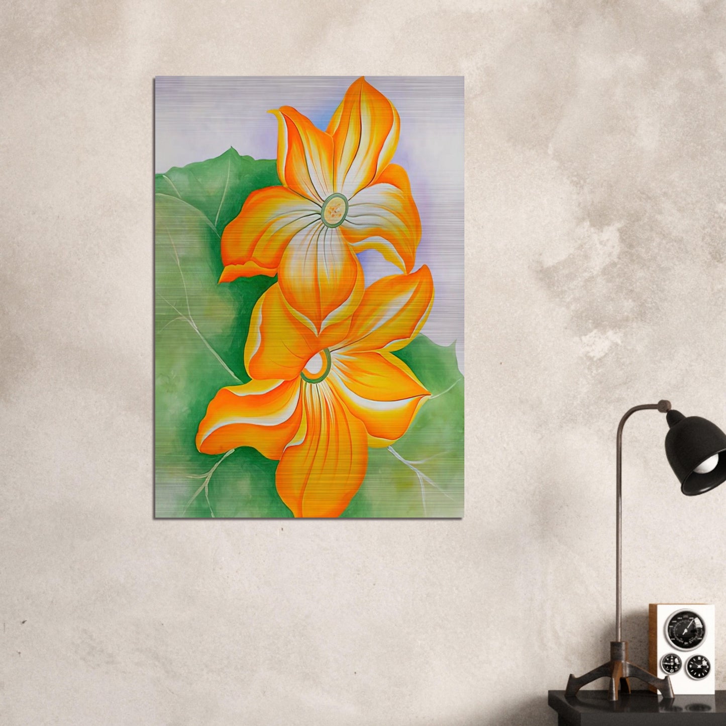 Squash Blossoms - Georgia O'Keeffe Brushed Aluminum Print - 70x100 cm / 28x40 inches | Georgia O'Keeffe Aluminum Print | Georgia O'Keeffe Prints
