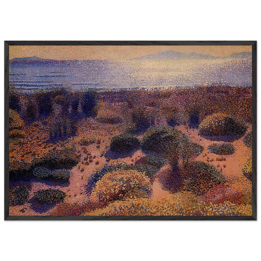 Plage de la Vignassa - Henri-Edmond Cross 70x100 cm / 28x40 inches Framed Art Print – Black Wooden Frame