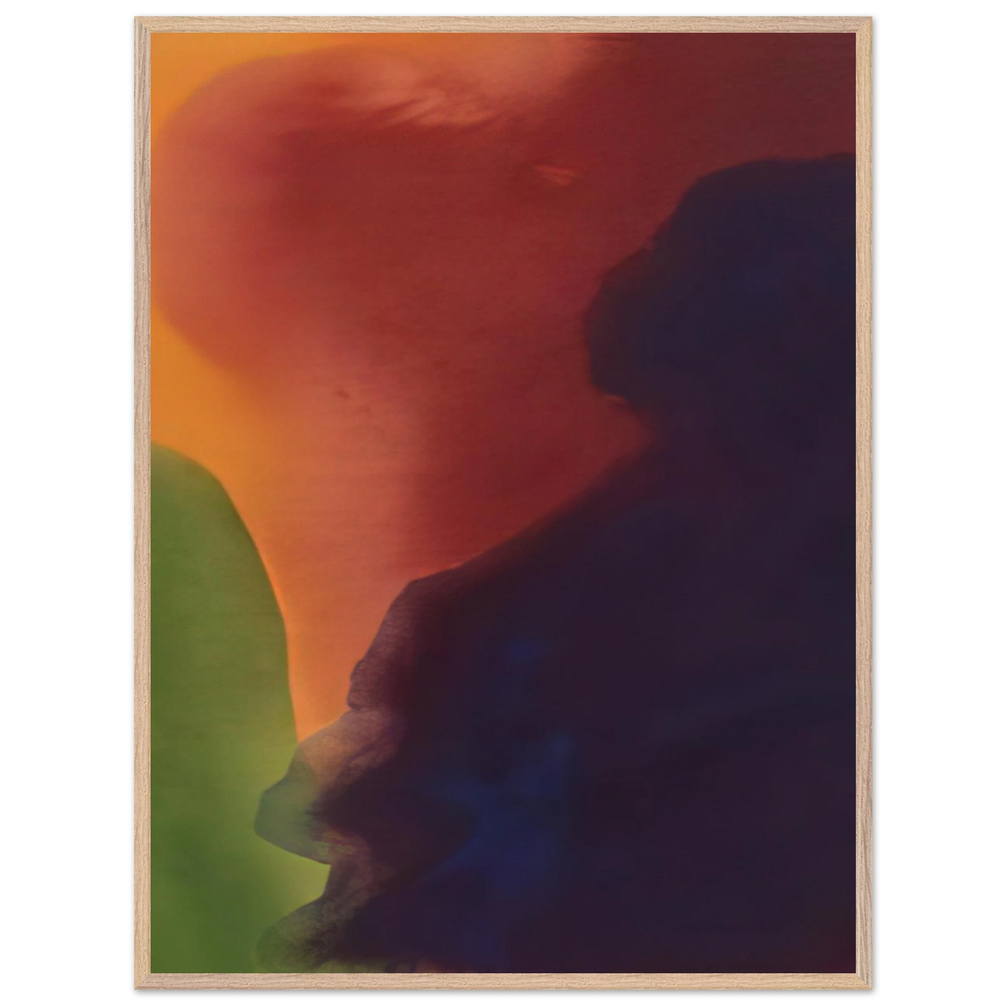 Helen Frankenthaler - Blue Atmosphere III - 1963 Wall art - A1 (59.4 x 84.1  cm) - Premium Wooden Framed Poster With Fine Art Paper-canvas - White frame