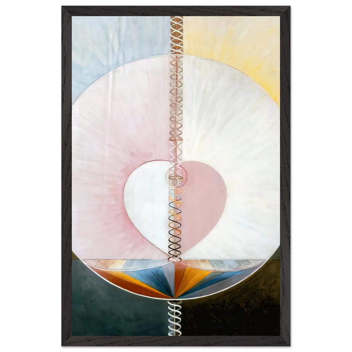 Hilma af Klint - WHAT A HUMAN BEING IS 1910 Wall art - 20x25 cm / 8x10 Inches - Premium Wooden Framed Poster With Fine Art Paper - White frame