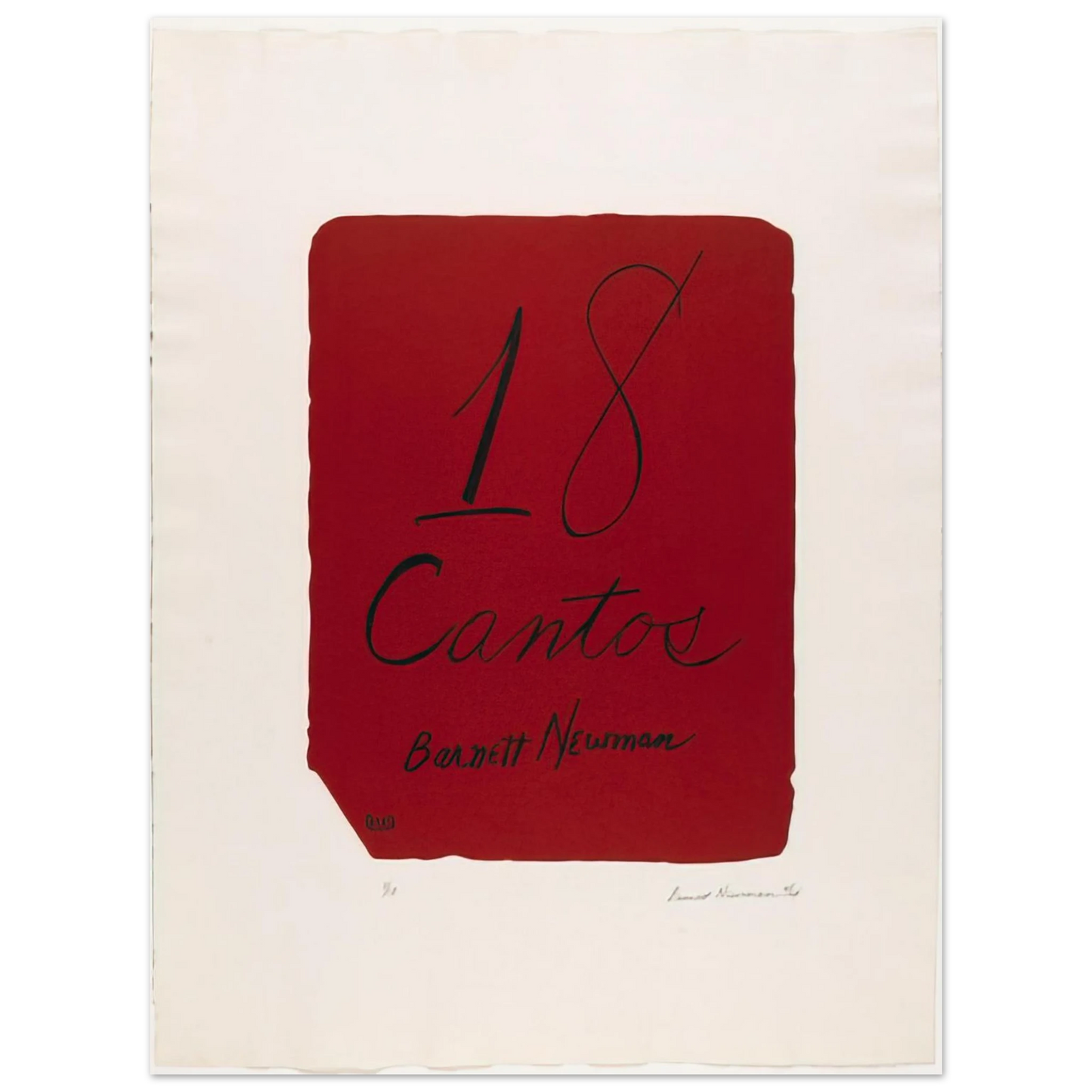 Barnett Newman - Title Page from 18 Cantos  75x100 cm / 30x40inches Fine Art Poster