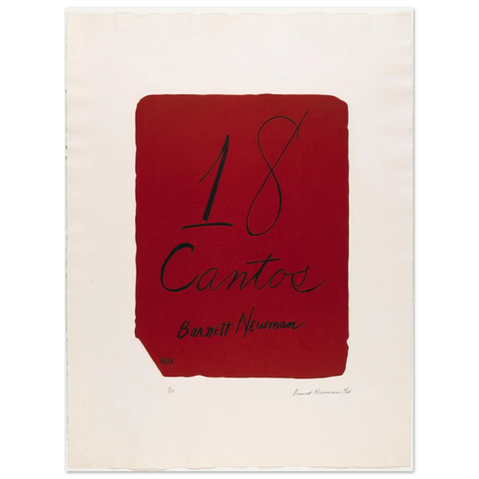 Barnett Newman - Title Page from 18 Cantos  75x100 cm / 30x40inches Fine Art Poster