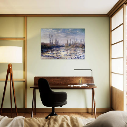 Floating Ice Near Vetheuil - claude monet Brushed Aluminum Print - 70x100 cm / 28x40 inches | claude monet Aluminum Print | claude monet Prints