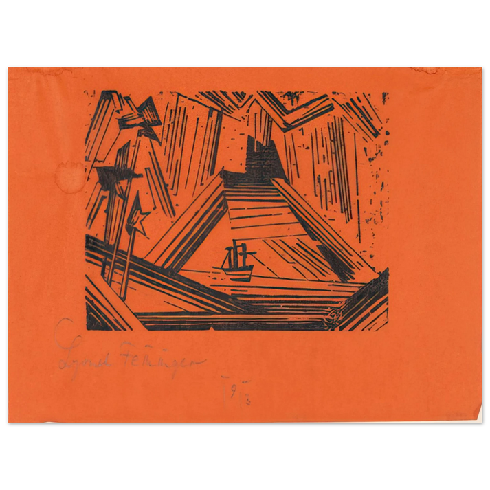 Lyonel Feininger - VOLCANO VULKAN 1919  75x100 cm / 30x40inches Fine Art Poster