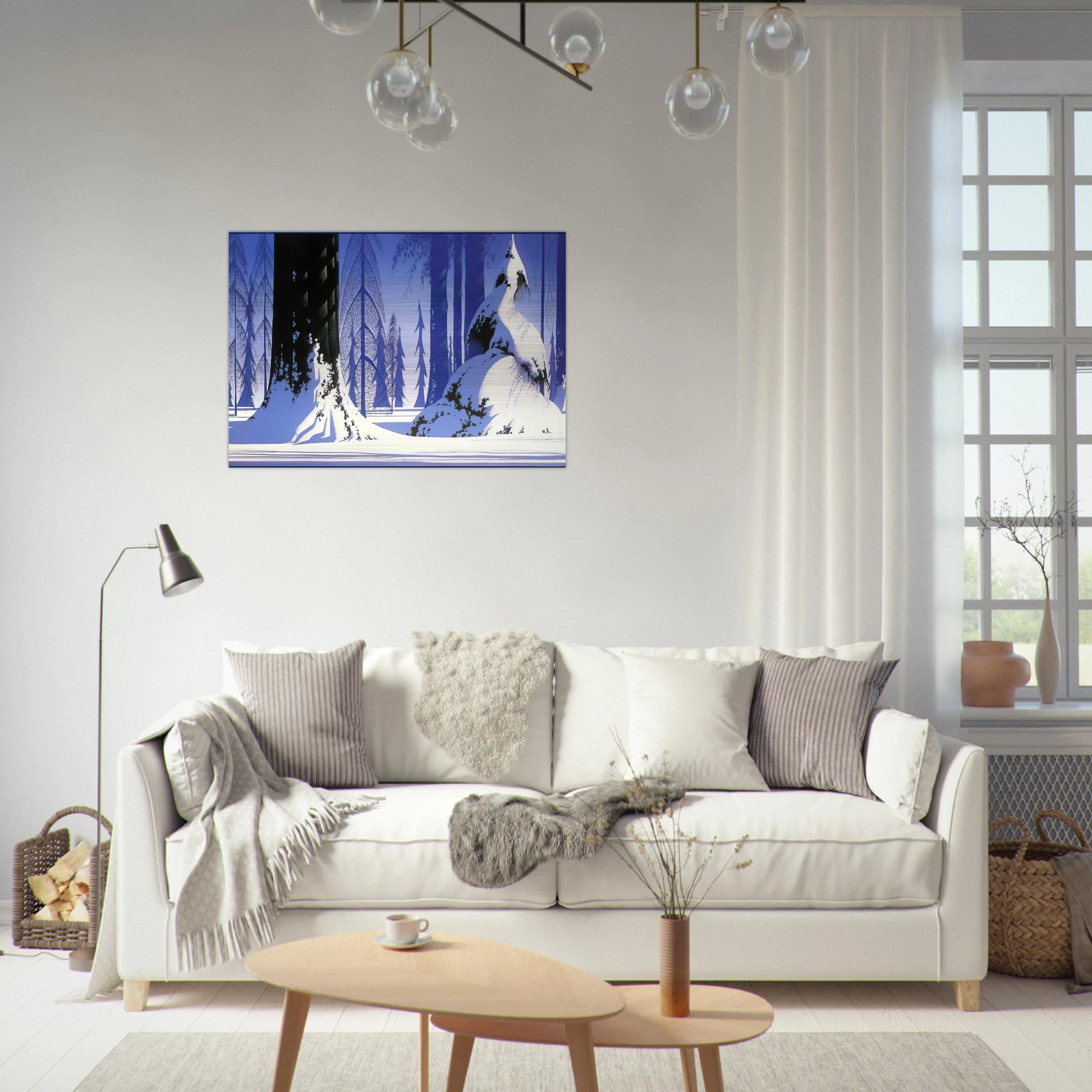 Winter - Eyvind Earle Brushed Aluminum Print - 70x100 cm / 28x40 inches | Eyvind Earle Aluminum Print | Eyvind Earle Prints