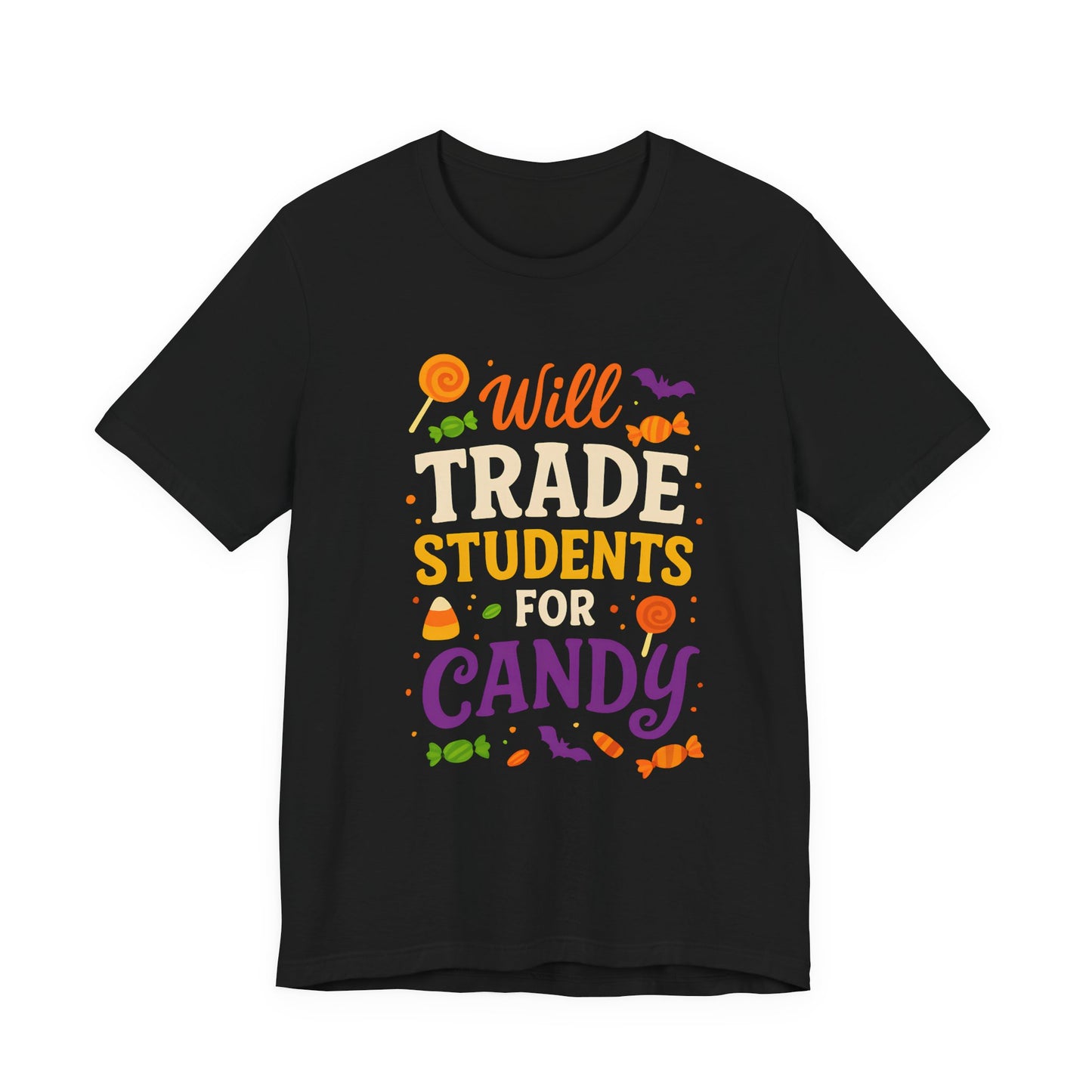 Camiseta con disfraz de profesor para Halloween, intercambiaré estudiantes por dulces.