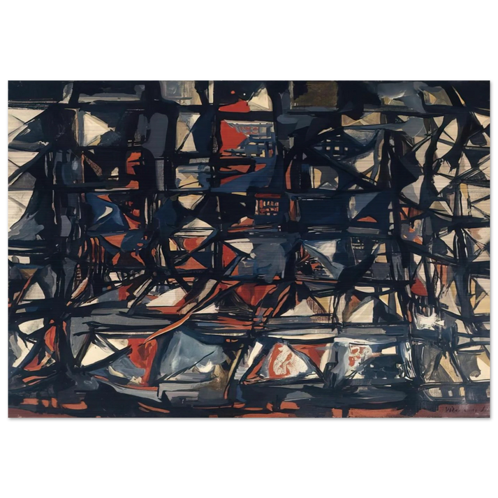 Untitled - 1955 - Maria Helena Vieira da Silva Brushed Aluminum Print - 70x100 cm / 28x40 inches | Maria Helena Vieira da Silva Aluminum Print | Maria Helena Vieira da Silva Prints