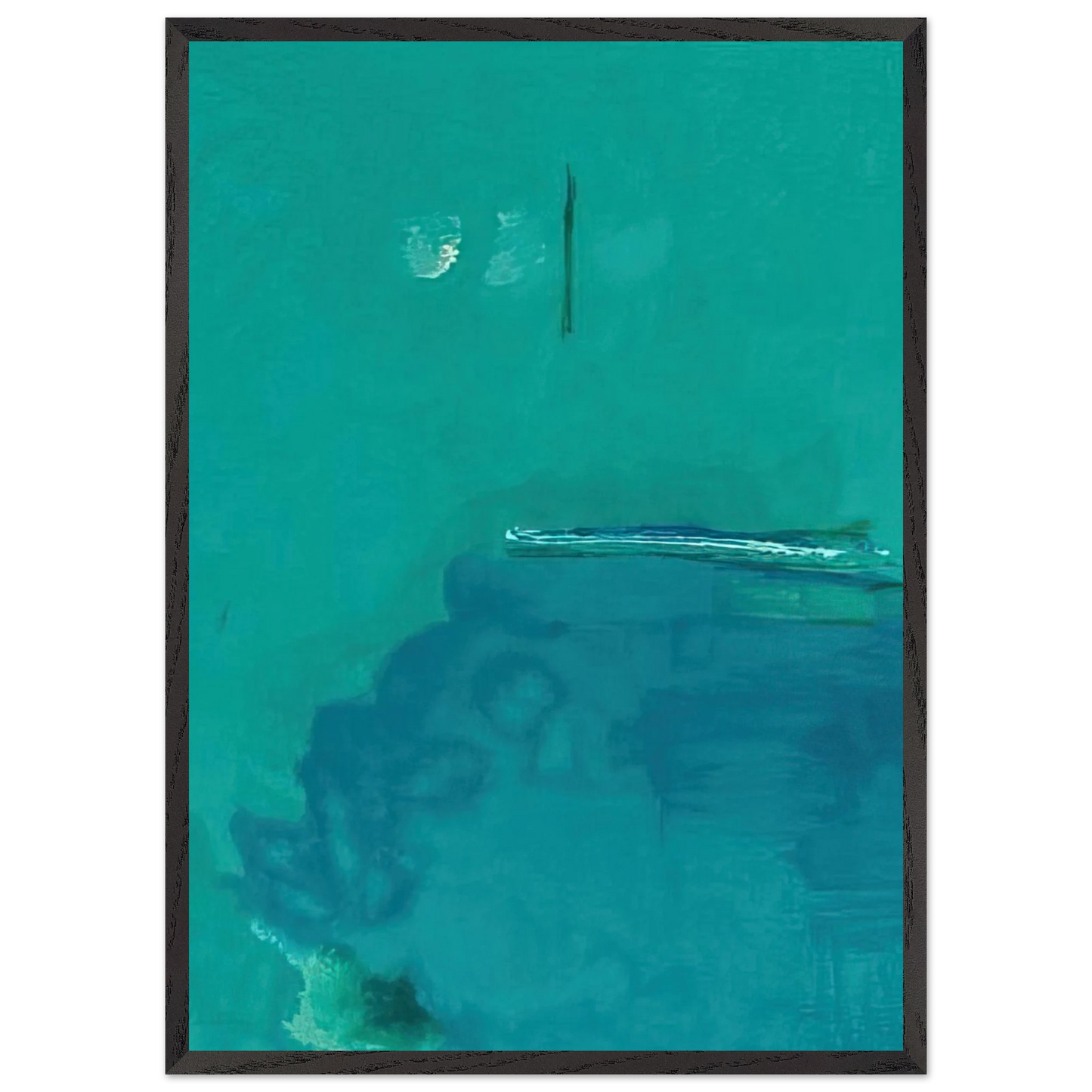 Helen Frankenthaler - Contentment Island - 2004 Wall art - 45x60 cm / 18x24 inches - Premium Wooden Framed Poster With Fine Art Paper-canvas - White frame