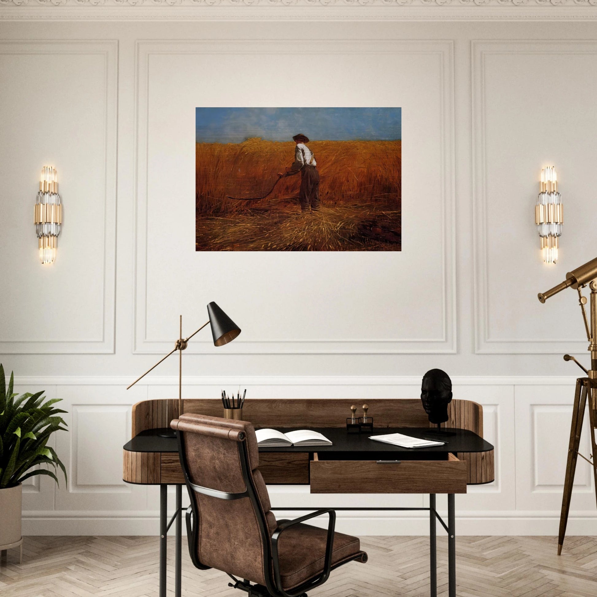 THE VETERAN IN A NEW FIELD - Winslow Homer Brushed Aluminum Print - 70x100 cm / 28x40 inches | Winslow Homer Aluminum Print | Winslow Homer Prints