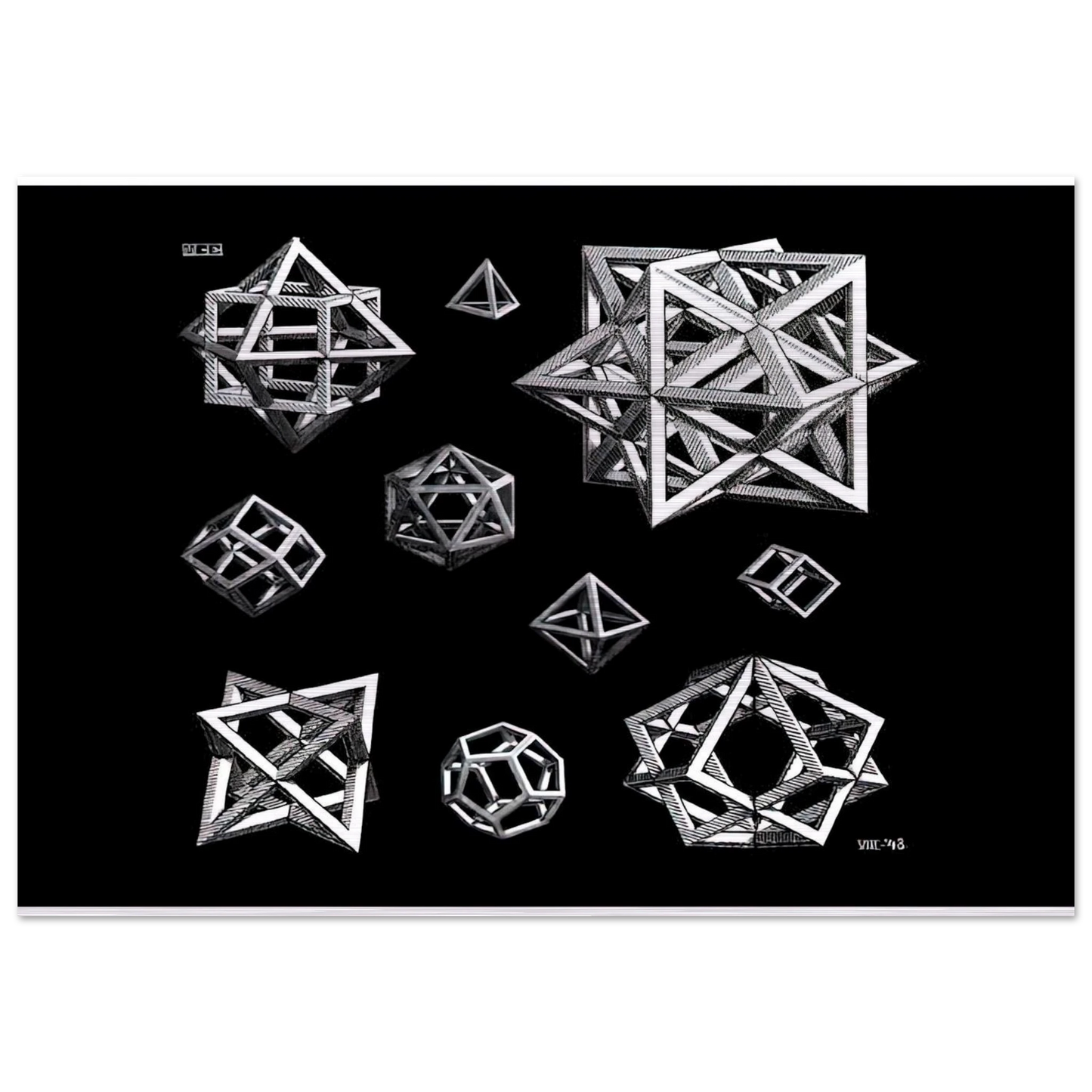 STUDY FOR STARS - MC Escher Brushed Aluminum Print - 70x100 cm / 28x40 inches | MC Escher Aluminum Print | MC Escher Prints