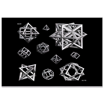 STUDY FOR STARS - MC Escher Brushed Aluminum Print - 70x100 cm / 28x40 inches | MC Escher Aluminum Print | MC Escher Prints