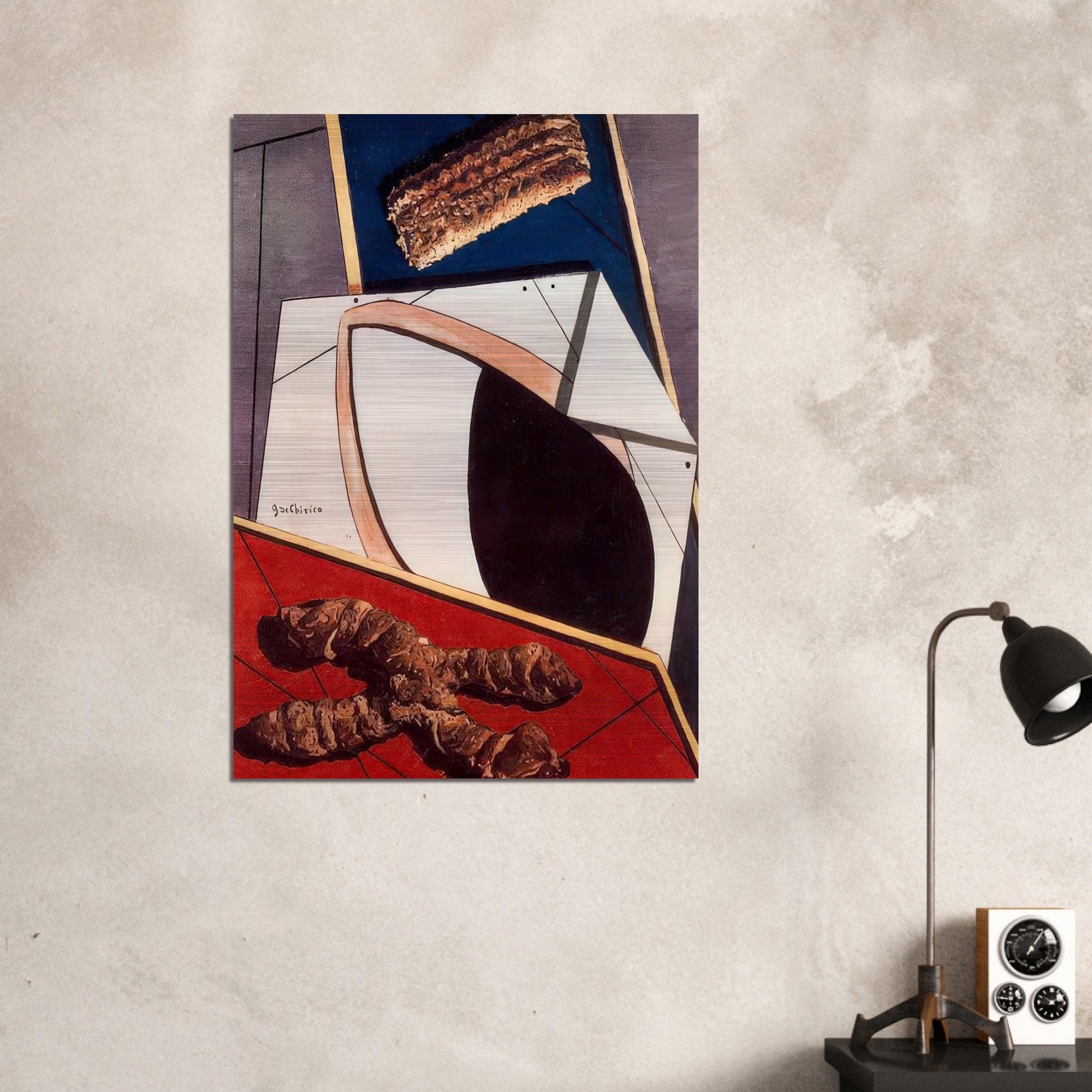 GREETINGS FROM A DISTANT FRIEND - Giorgio de Chirico Brushed Aluminum Print - 70x100 cm / 28x40 inches | Giorgio de Chirico Aluminum Print | Giorgio de Chirico Prints