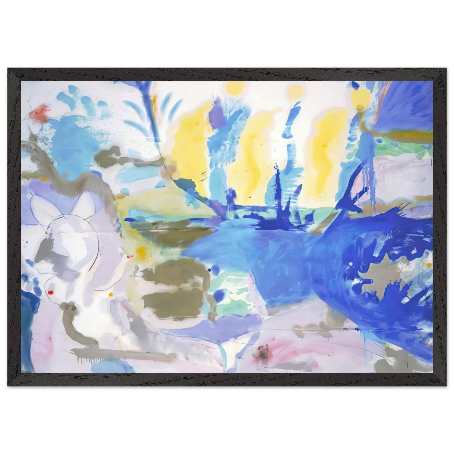 Helen Frankenthaler - Basque Beach - 1958 Wall art - A3 (29.7 x 42  cm) - Premium Wooden Framed Poster With Fine Art Paper-canvas - Black frame