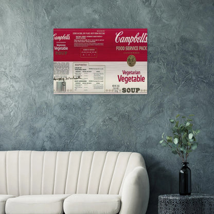 Campbell Soup Company - Andy Warhol Brushed Aluminum Print - 70x100 cm / 28x40 inches | Andy Warhol Aluminum Print | Andy Warhol Prints