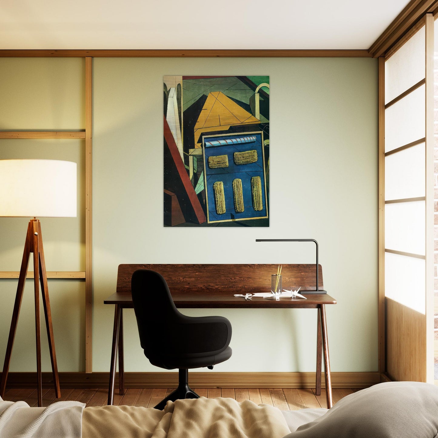 THE GENTLE AFTERNOON 1916 - Giorgio de Chirico Brushed Aluminum Print - 70x100 cm / 28x40 inches | Giorgio de Chirico Aluminum Print | Giorgio de Chirico Prints