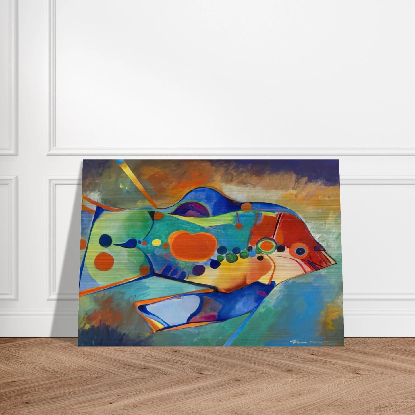 Fish - Naïve Art Primitivism - Aldemir Martins Brushed Aluminum Print - 70x100 cm / 28x40 inches | Aldemir Martins Aluminum Print | Aldemir Martins Prints