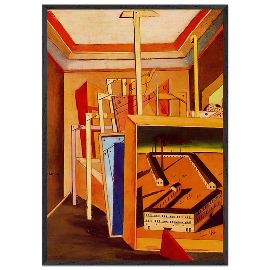 METAPHYSICAL INTERIOR OF STUDIO 1948 - Giorgio de Chirico 70x100 cm / 28x40 inches Framed Art Print – Black Wooden Frame