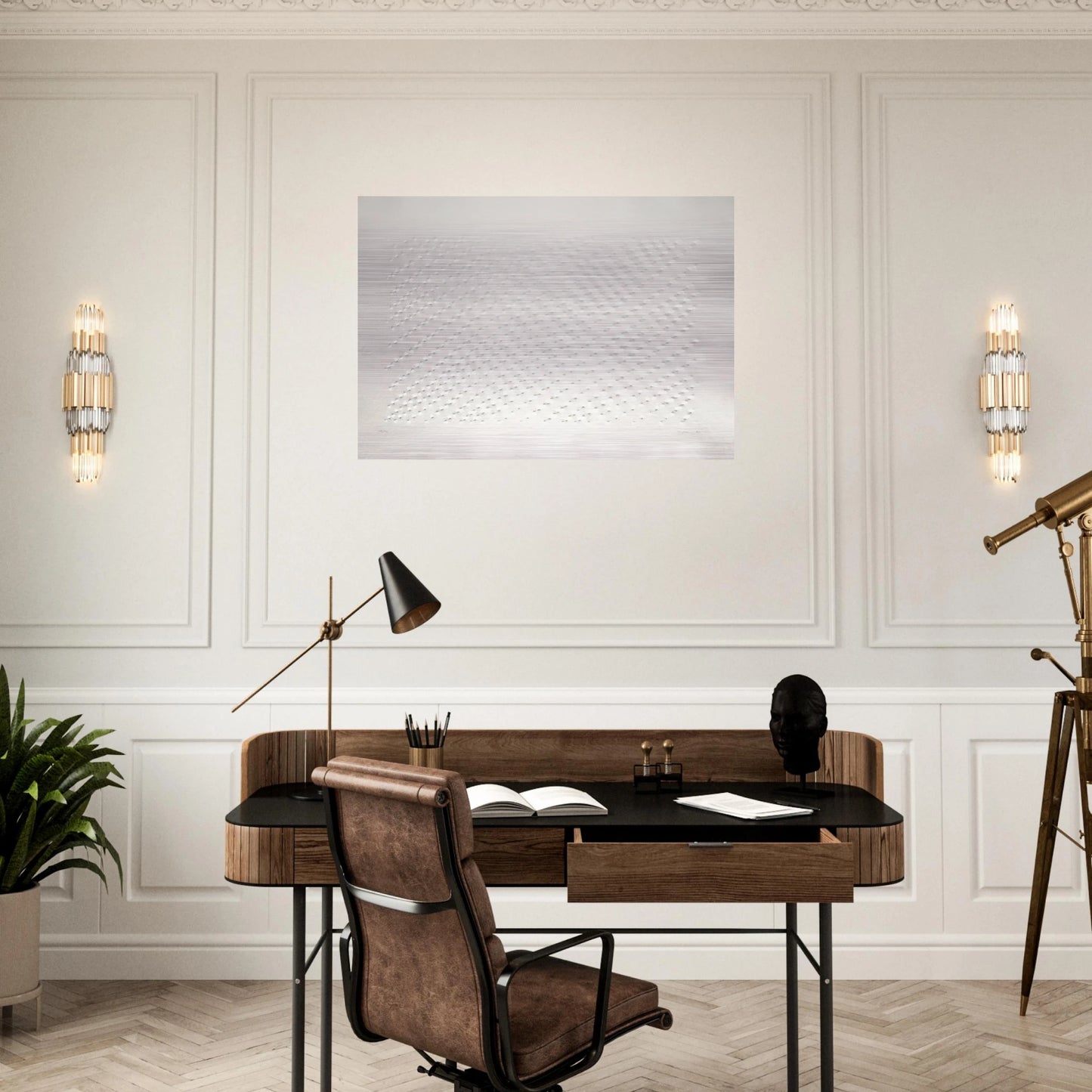 Untitled Hommage á Santomaso - Spatialism - Enrico Castellani Brushed Aluminum Print - 70x100 cm / 28x40 inches | Enrico Castellani Aluminum Print | Enrico Castellani Prints