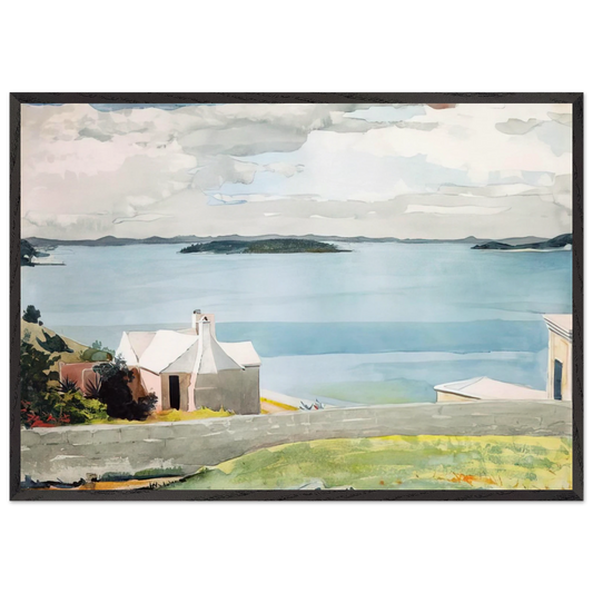 INLAND WATER BERMUDA - Winslow Homer 70x100 cm / 28x40 inches Framed Art Print – Black Wooden Frame