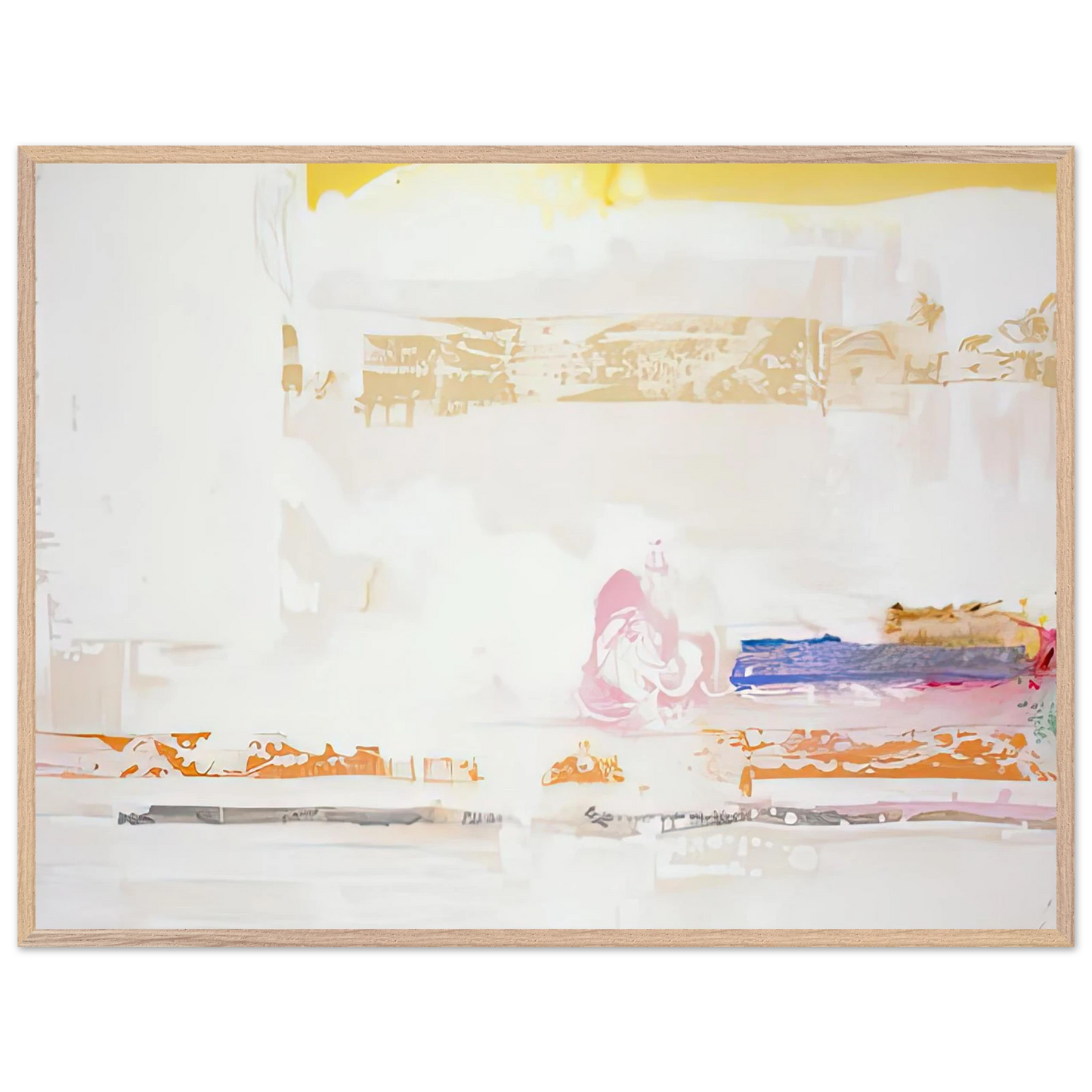 Helen Frankenthaler - Snow Basin, 1990- Wall Art - 21x29.7 cm / 8x12" - Premium Wooden Framed Poster With Fine Art Paper-canvas - White frame