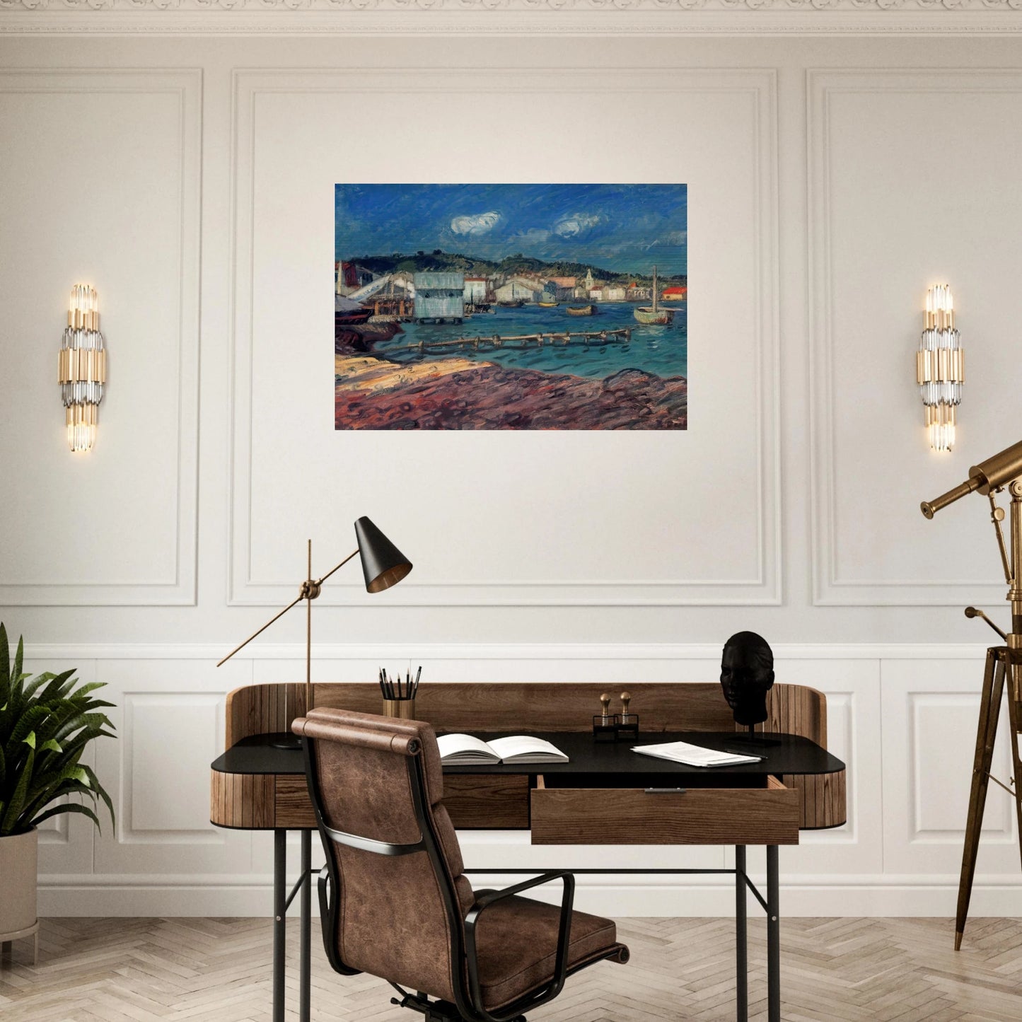 THE PORT OF MARTIGUES - Raoul Dufy Brushed Aluminum Print - 70x100 cm / 28x40 inches | Raoul Dufy Aluminum Print | Raoul Dufy Prints