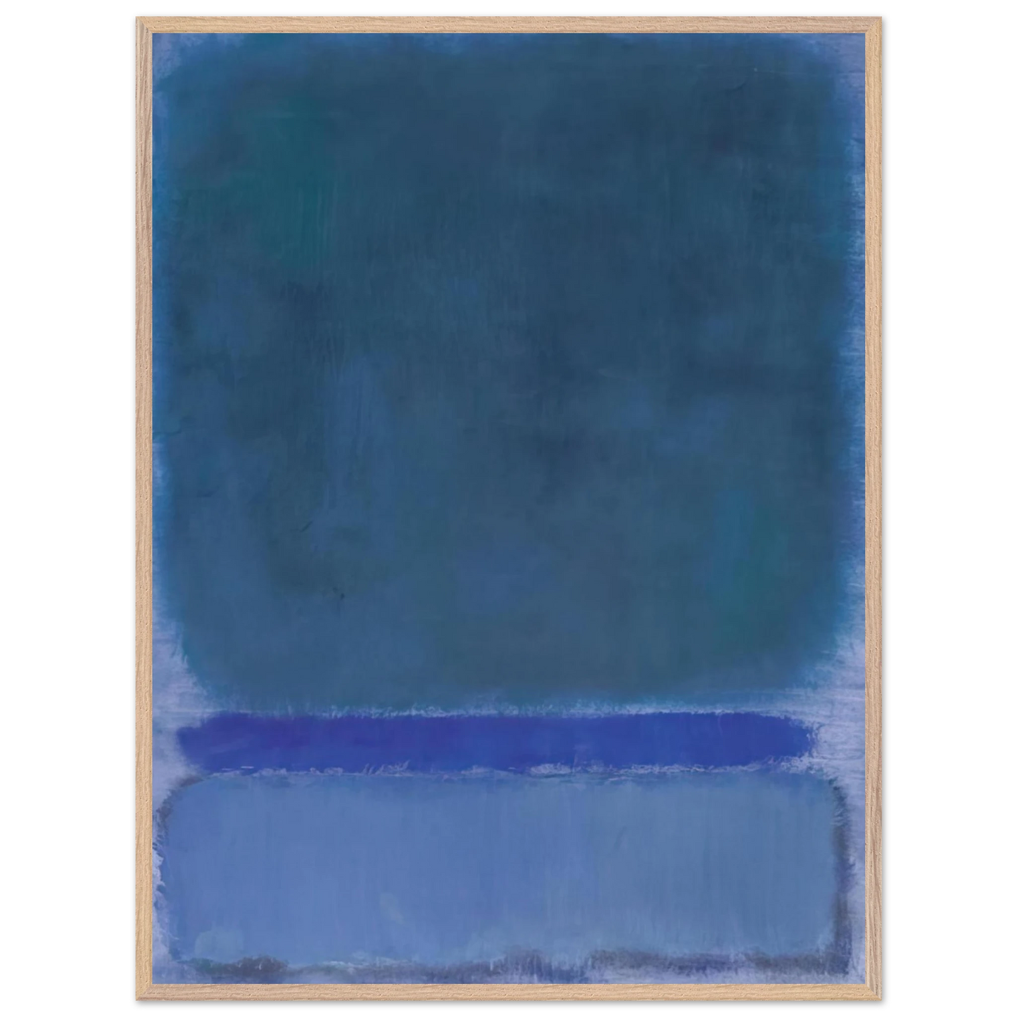 Mark Rothko - Untitled Green on Blue - 1968 Wall Art - 21x29.7 cm / 8x12" - Premium Wooden Framed Poster With Fine Art Paper - White frame