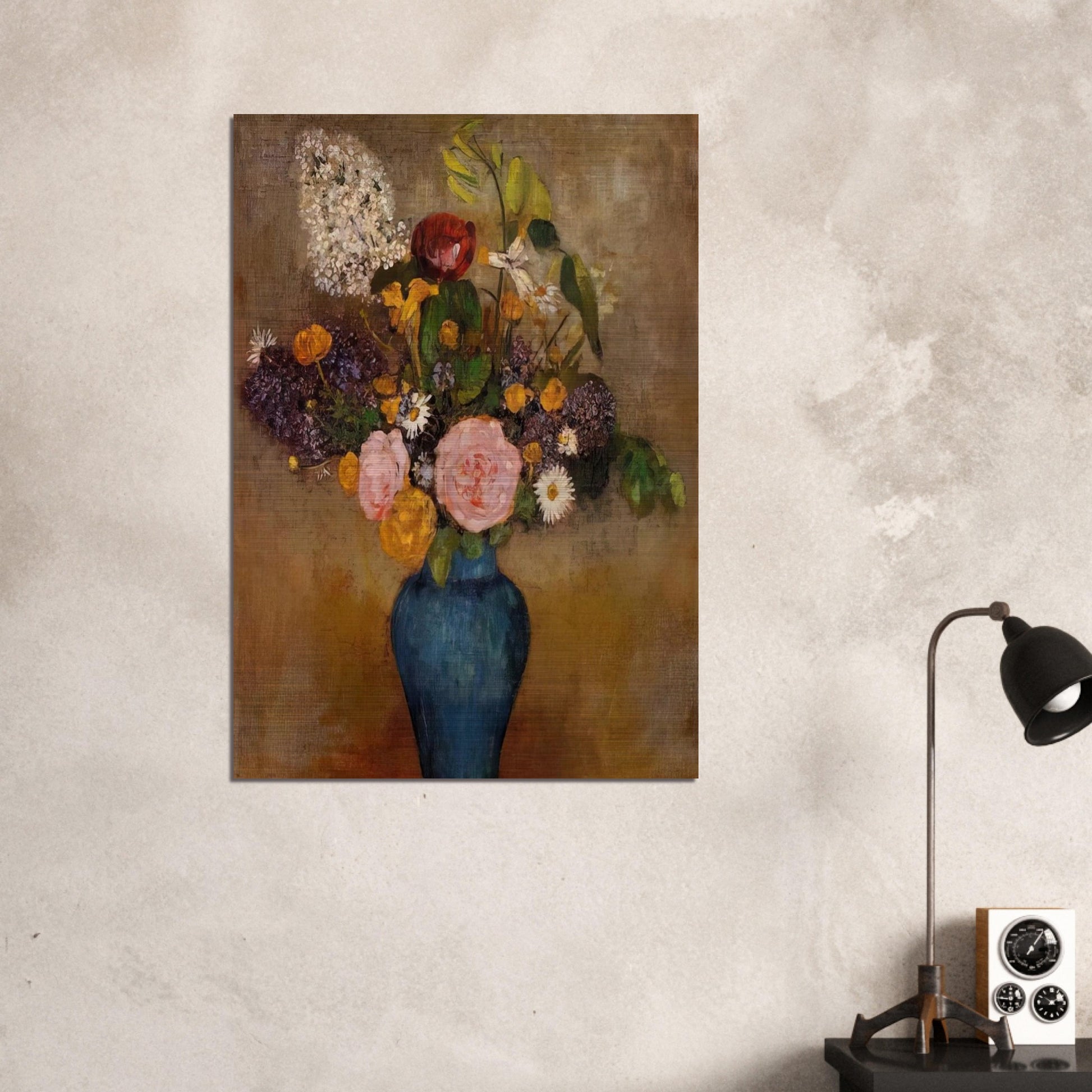 VASE OF FLOWERS 10 - Odilon Redon Brushed Aluminum Print - 70x100 cm / 28x40 inches | Odilon Redon Aluminum Print | Odilon Redon Prints