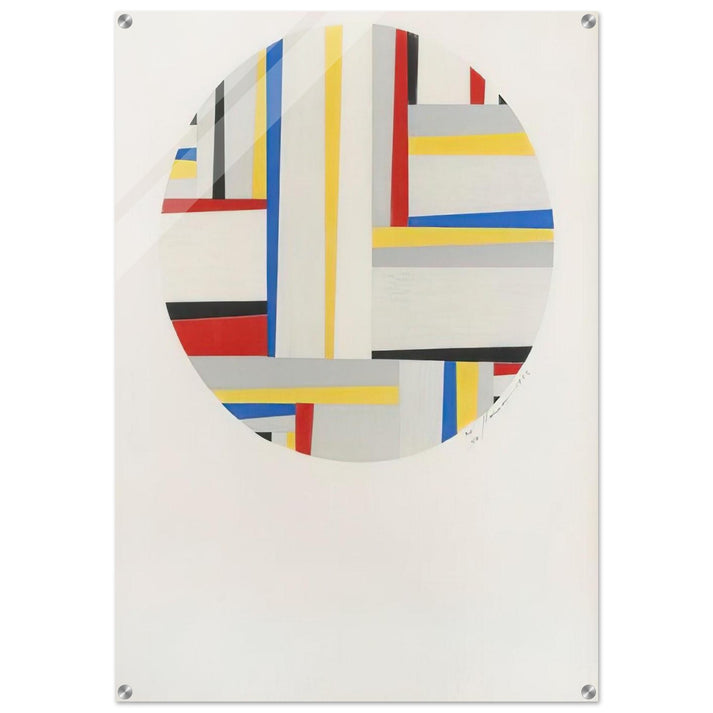 Relational Painting, Tondo #49 - 1952 - Fritz Glarner Acrylic Print - 70x100 cm / 28x40″ inches | Fritz Glarner Wall Art | Fritz Glarner Prints