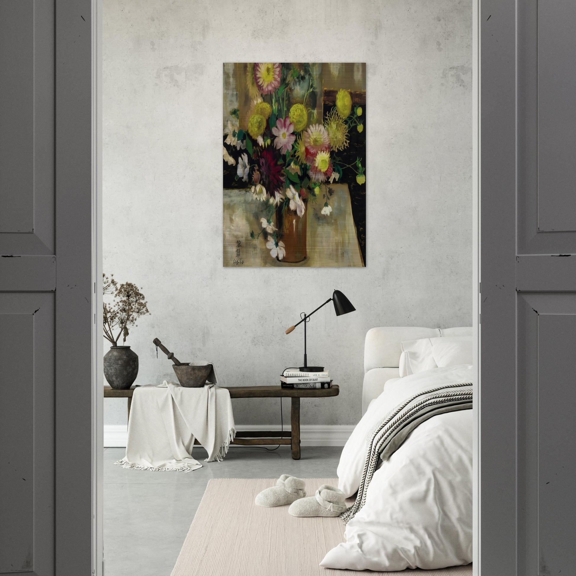Anemones and Dahlias - Post-Impressionism - Le Pho Brushed Aluminum Print - 70x100 cm / 28x40 inches | Le Pho Aluminum Print | Le Pho Prints