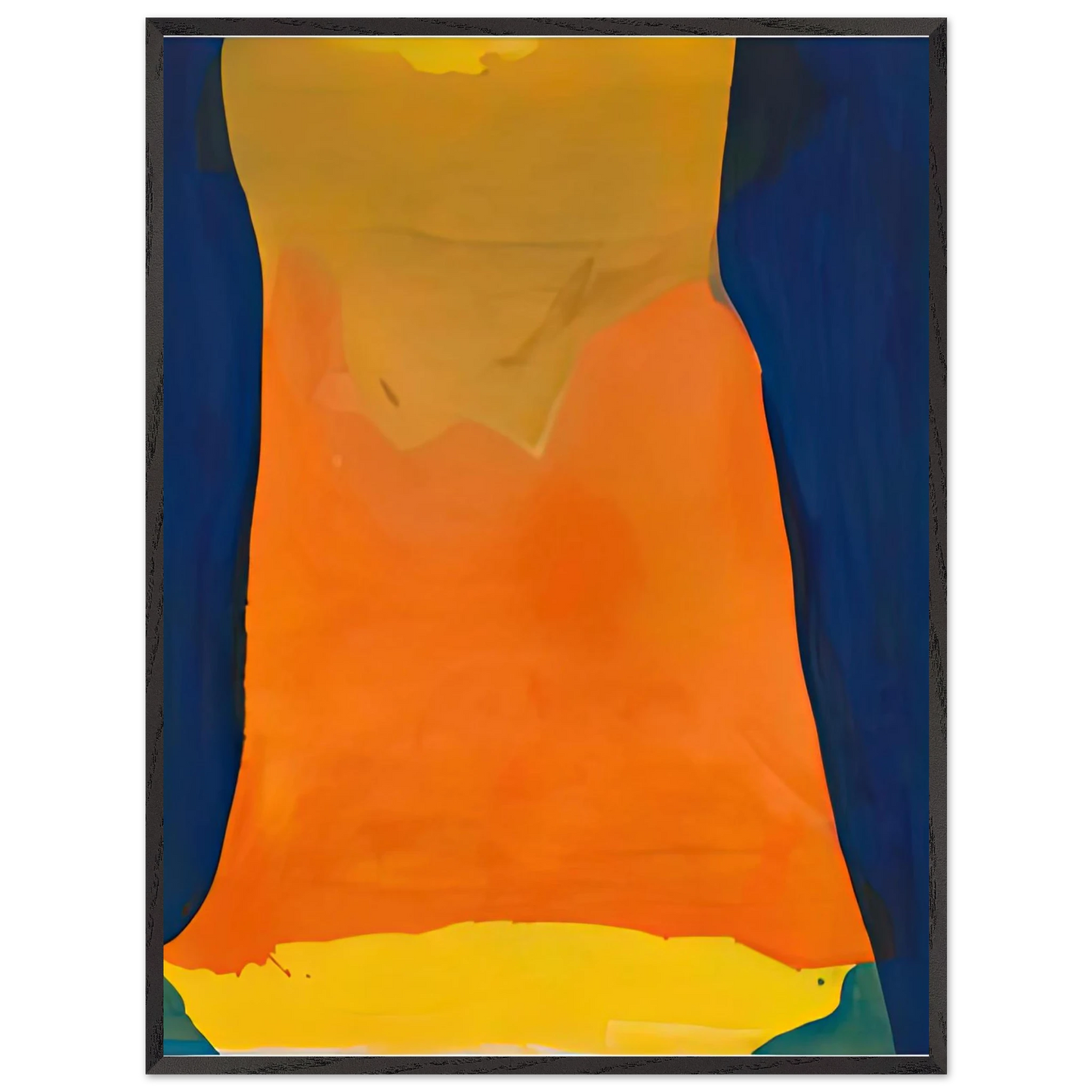 Helen Frankenthaler - Orange Mood, 1963-64- Wall Art - 30x40 cm / 12x16 inches - Premium Wooden Framed Poster With Fine Art Paper-canvas - Black frame