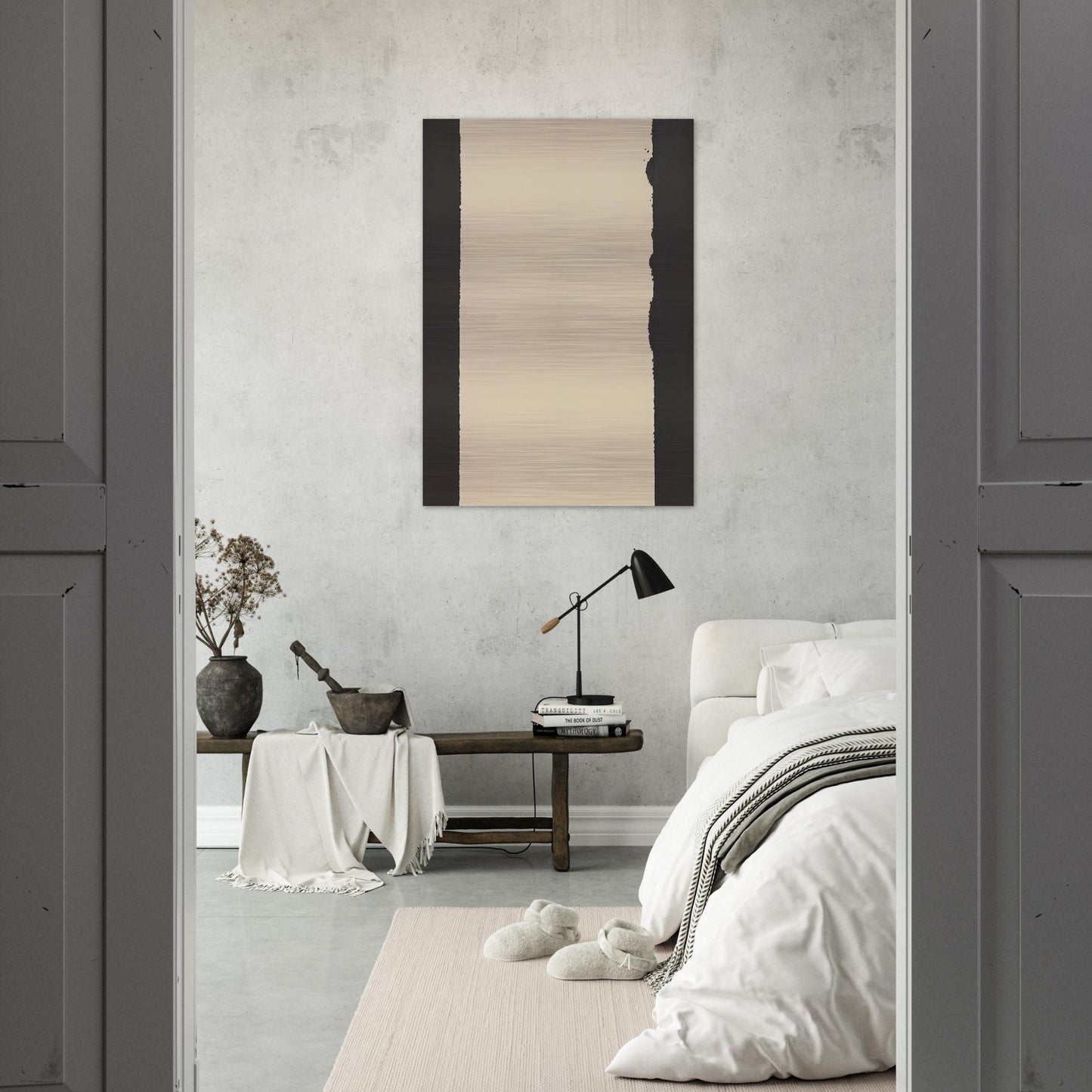 Burnt Umber  Ultramarine Blue - 2007 - Yun Hyong-keun Brushed Aluminum Print - 70x100 cm / 28x40 inches | Yun Hyong-keun Aluminum Print | Yun Hyong-keun Prints