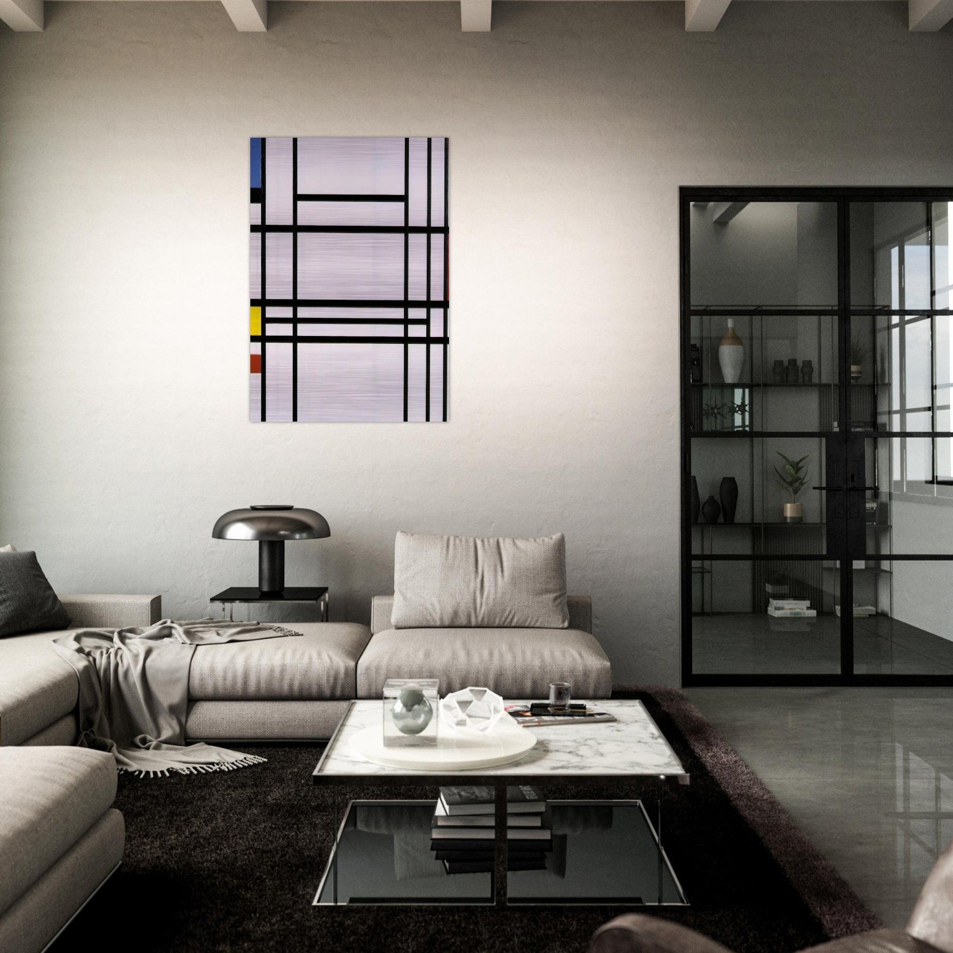 Composition No.10 - Piet Mondrian Brushed Aluminum Print - 70x100 cm / 28x40 inches | Piet Mondrian Aluminum Print | Piet Mondrian Prints