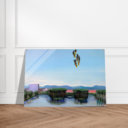 Echo Park Falling Angels - 1974 - Carlos Almaraz Acrylic Print - 70x100 cm / 28x40″ inches | Carlos Almaraz Wall Art | Carlos Almaraz Prints
