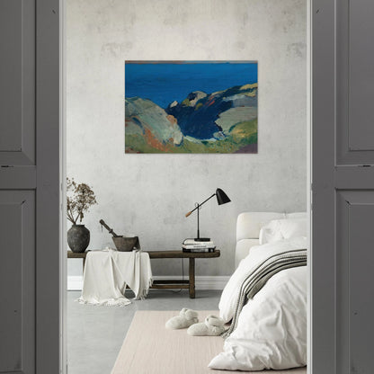 Rocks and Sea - Edward Hopper Brushed Aluminum Print - 70x100 cm / 28x40 inches | Edward Hopper Aluminum Print | Edward Hopper Prints