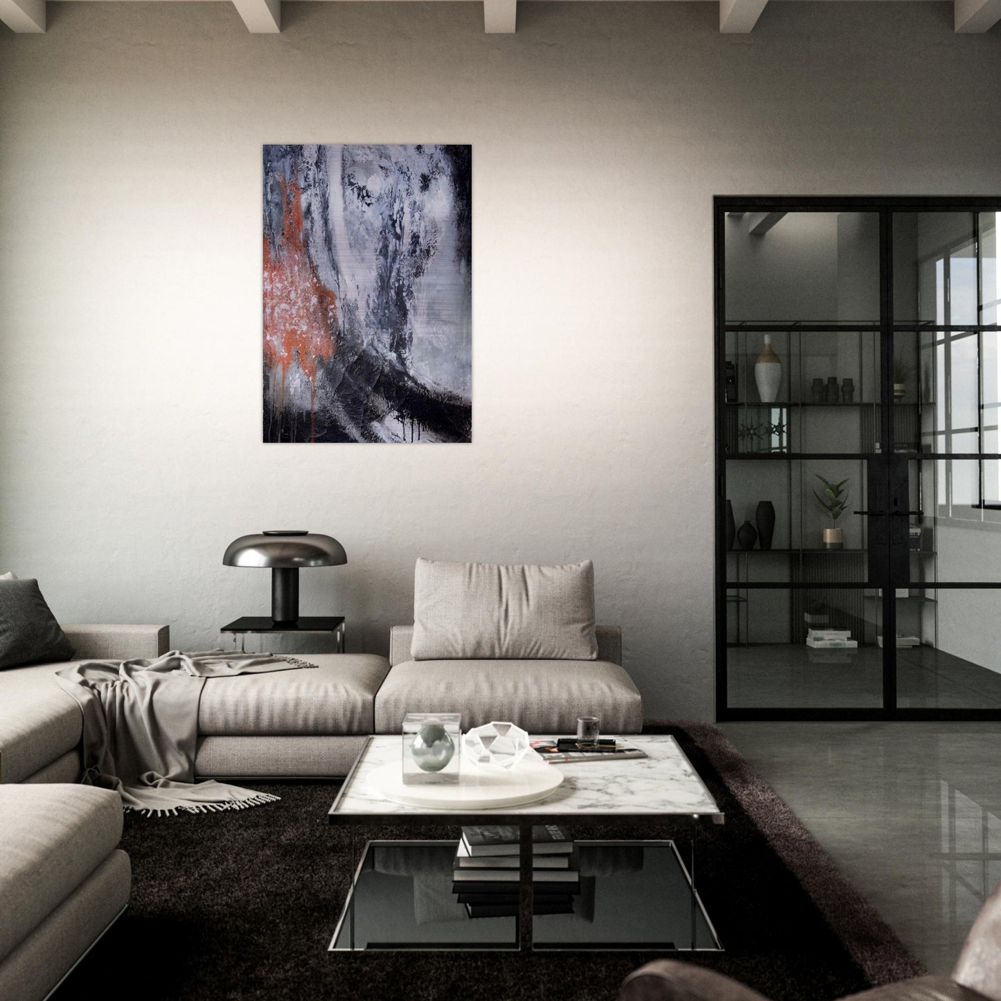 Untitled - Tachisme - Jiro Yoshihara Brushed Aluminum Print - 70x100 cm / 28x40 inches | Jiro Yoshihara Aluminum Print | Jiro Yoshihara Prints