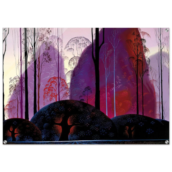 Mauve, Red and Purple - Eyvind Earle Acrylic Print - 70x100 cm / 28x40″ inches