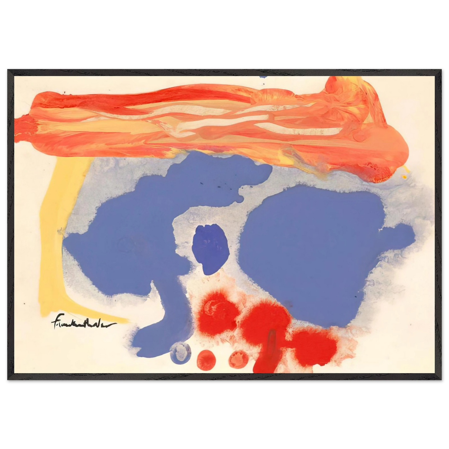 Helen Frankenthaler - Summerscene, Provincetown - 1961 Wall art - A3 (29.7 x 42  cm) - Premium Wooden Framed Poster With Fine Art Paper-canvas - White frame