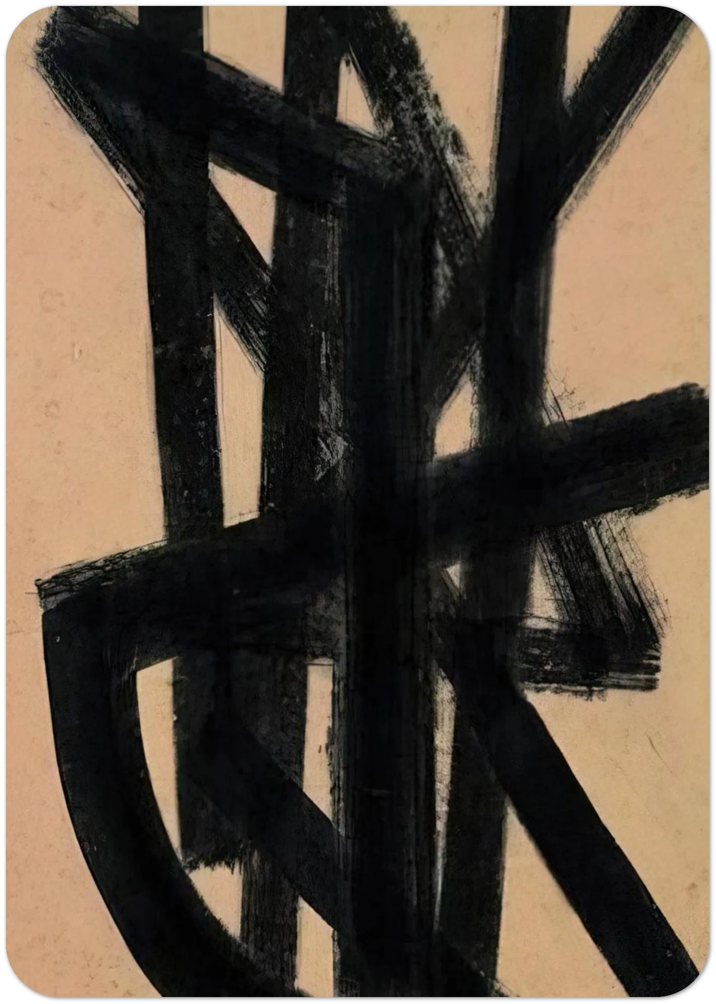Brou de noix 65 x 50 cm, 1948 - 1948 By Pierre Soulages Pack of 10 Post Cards | Pierre Soulages Post Cards | A6 (10.5 x 14.8 cm) - 4.1 x 5.8 inches