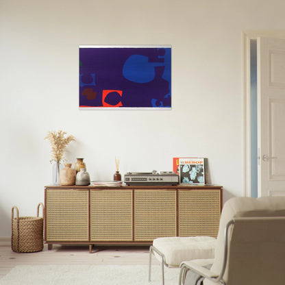 Blue and Deep Violet with Orange, Brown and Green - 1970 - Patrick Heron Brushed Aluminum Print - 70x100 cm / 28x40 inches | Patrick Heron Aluminum Print | Patrick Heron Prints