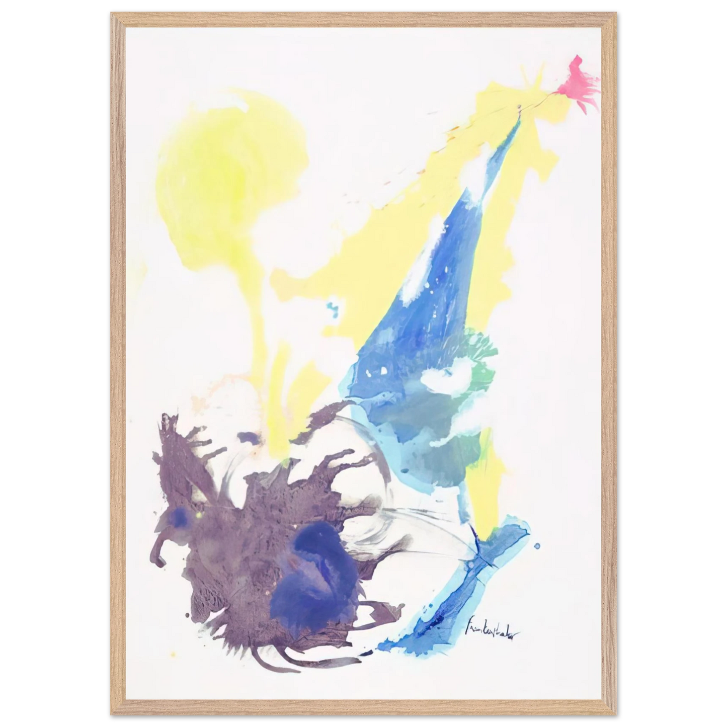 Helen Frankenthaler - Moving Day - 1961 Wall art - 27x35 cm / 11x14 inches - Premium Wooden Framed Poster With Fine Art Paper-canvas - White frame