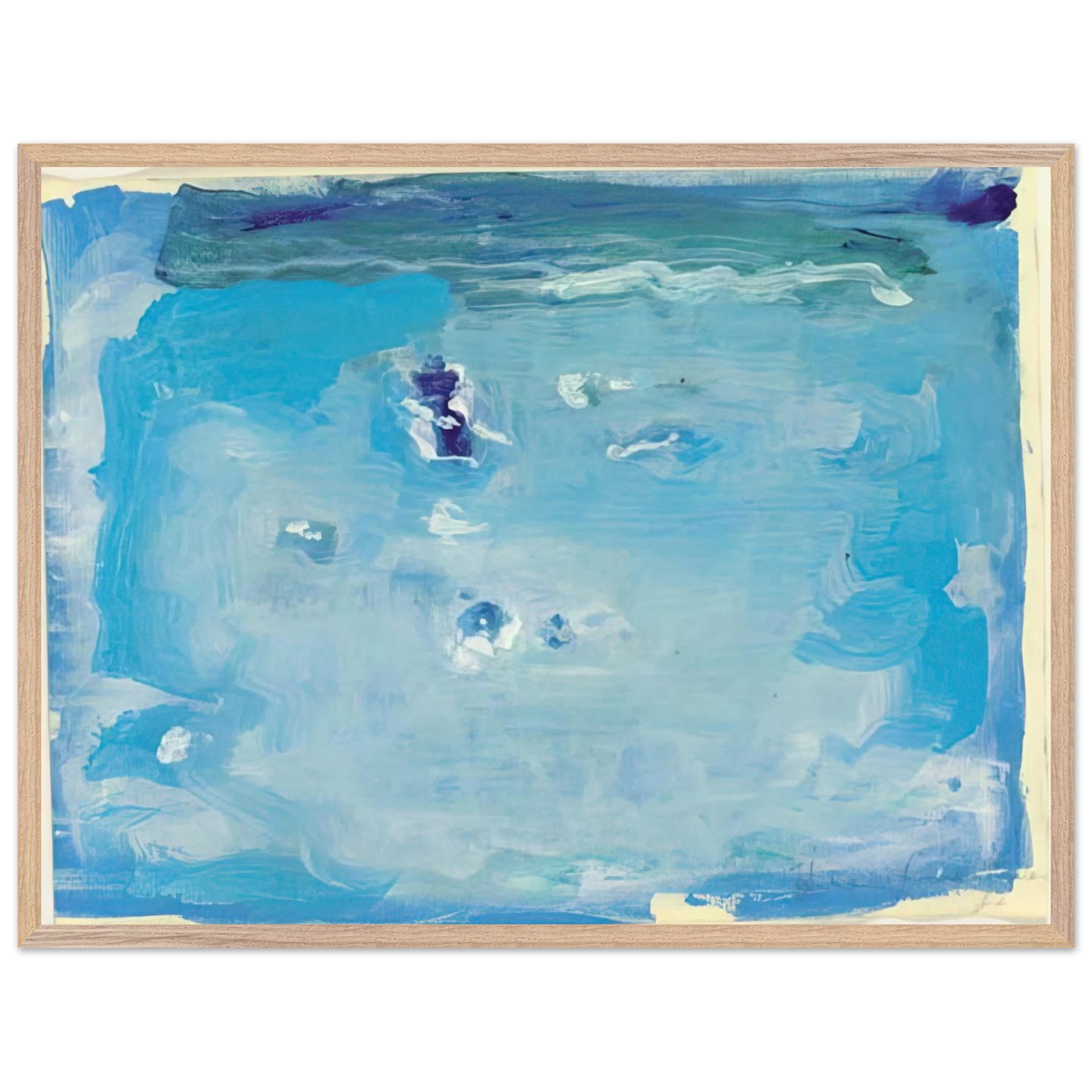 Helen Frankenthaler - Untitled - Color Field Painting, Lyrical Abstraction Wall art - 60x80 cm / 24x32 inches - Premium Wooden Framed Poster With Fine Art Paper-canvas - Black frame