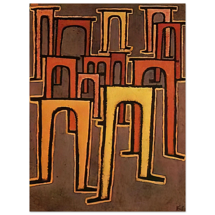 Paul Klee - REVOLUTION OF THE VIADUCT 1937  75x100 cm / 30x40inches Fine Art Poster