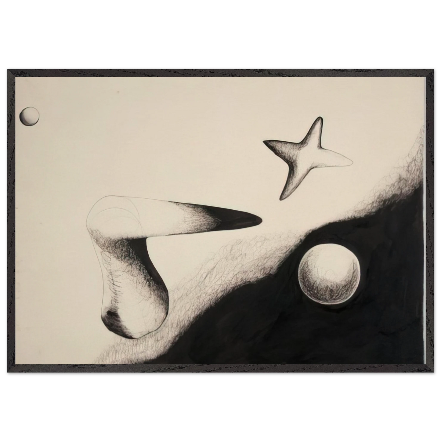 UNTITLED 1932 1 - Alexander Calder 70x100 cm / 28x40 inches Framed Art Print – Black Wooden Frame