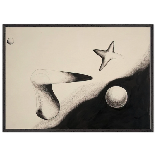 UNTITLED 1932 1 - Alexander Calder 70x100 cm / 28x40 inches Framed Art Print – Black Wooden Frame