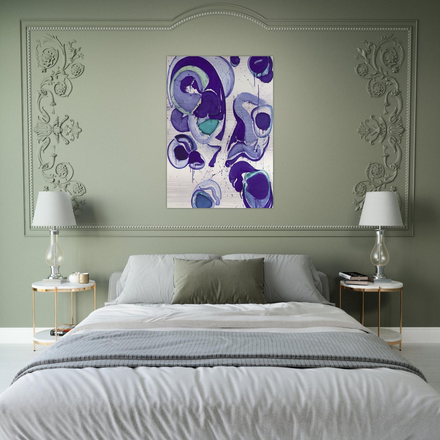 Blue - Sam Francis Brushed Aluminum Print - 70x100 cm / 28x40 inches | Sam Francis Aluminum Print | Sam Francis Prints