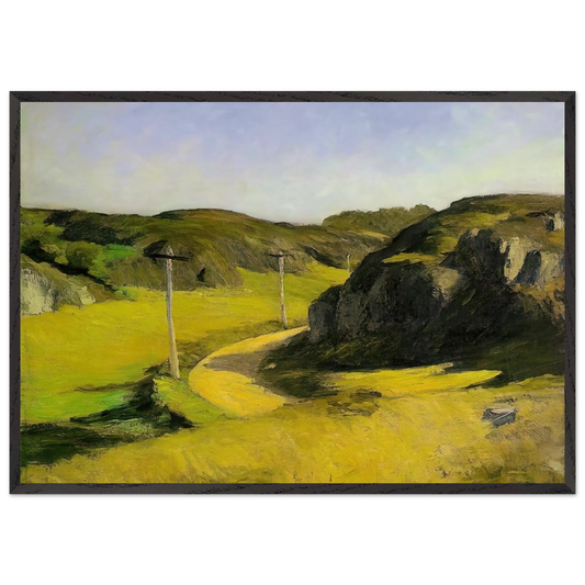 Road in Maine - Edward Hopper 70x100 cm / 28x40 inches Framed Art Print – Black Wooden Frame